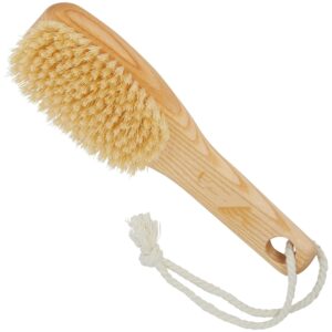 Ashwood body brush with pig bristles for exfoliating and cleansing skin during shower