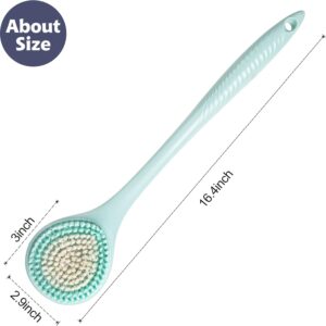 Long handle massage bath brush with bristles for body scrubbing and exfoliating skin during shower