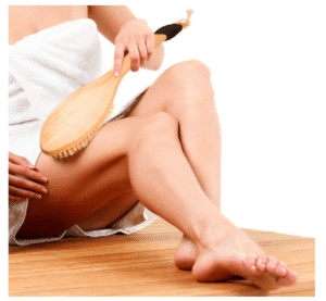 Wooden long handle body brush with natural boar bristles for dry brushing, exfoliation, and full body skincare routine
