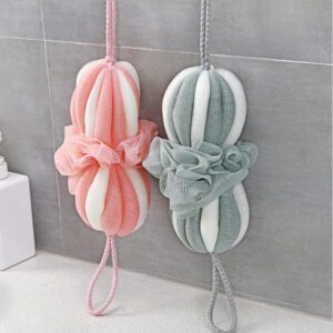 This soft loofah bath sponge is made from PE material and designed for comfortable body cleaning and light exfoliation. The extended shape allows easy reach across the back, helping improve daily shower routines. Its soft texture creates a rich lather while gently removing surface impurities. Suitable for everyday use and ideal for bath sponge manufacturer supply.