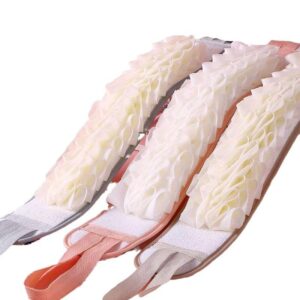 Long exfoliating back scrubber strap with loofah and handles for body cleansing in shower