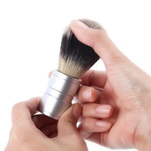 metal handle shaving brush with soft bristles for barber shaving and grooming