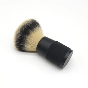 premium synthetic shaving brush with black metal handle for beard shaving