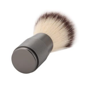 mens synthetic shaving brush with metal handle for barber shaving and grooming