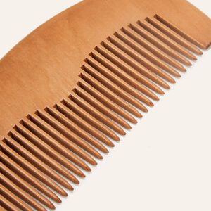 bamboo beard comb with wide teeth for hair grooming and beard styling