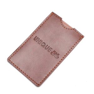 small wooden beard comb with leather case for men grooming and mustache styling