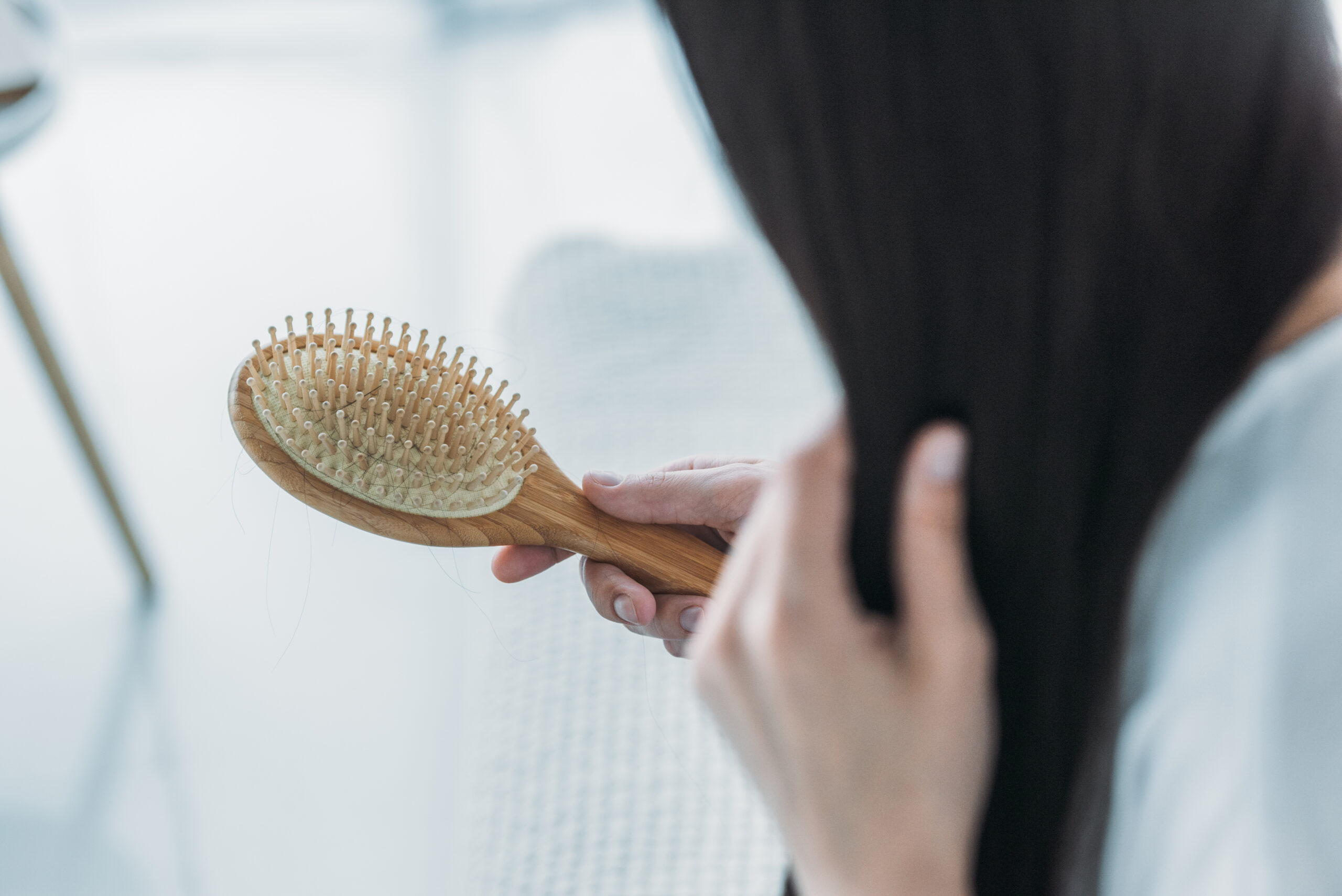 wooden hair brush