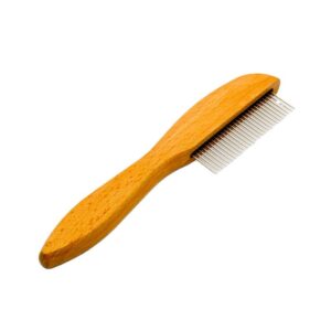bamboo pet flea comb with fine needle pins for dog and cat lice removal