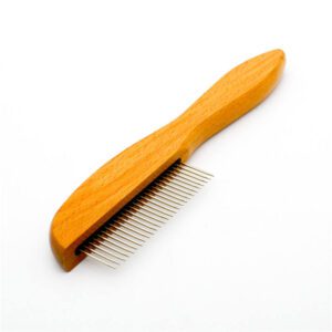 bamboo pet flea comb with fine needle pins for dog and cat lice removal