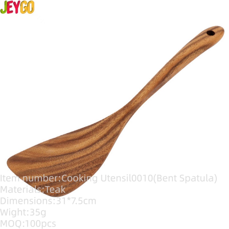 acacia wood spatula turner with long handle for cooking and frying