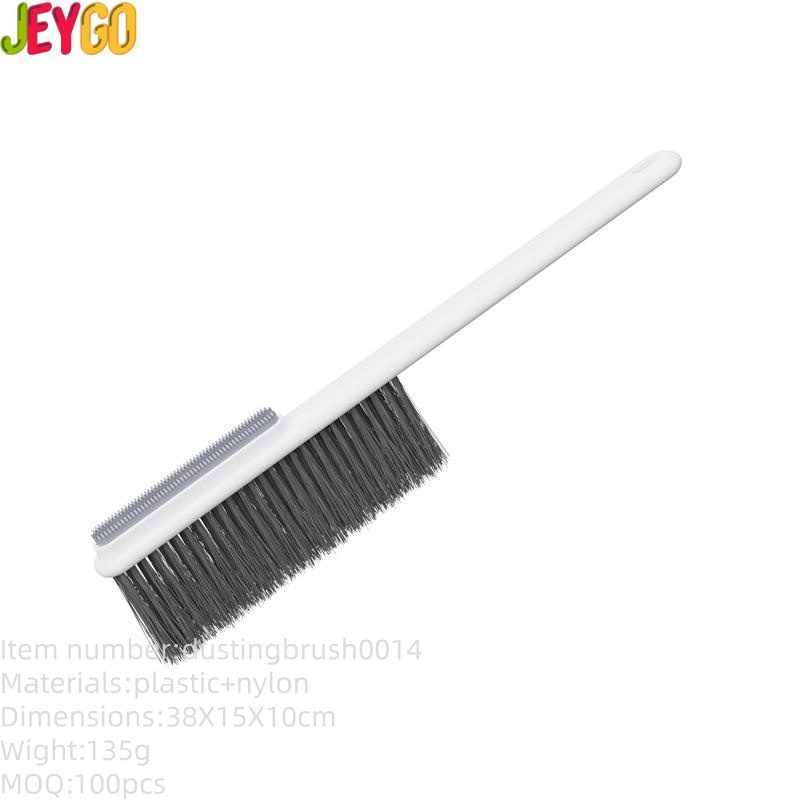 white double-sided dust cleaning brush with nylon bristles for sofa and bed cleaning