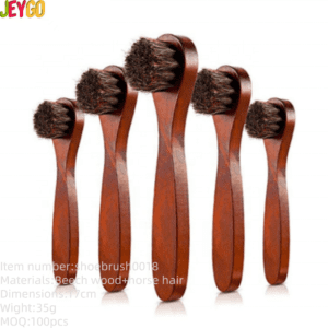wooden handled horsehair shoe polish brushes for leather shoe and boot cleaning