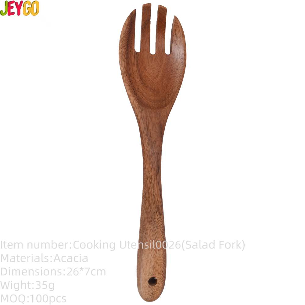acacia wood kitchen spoon fork for salad serving and food mixing