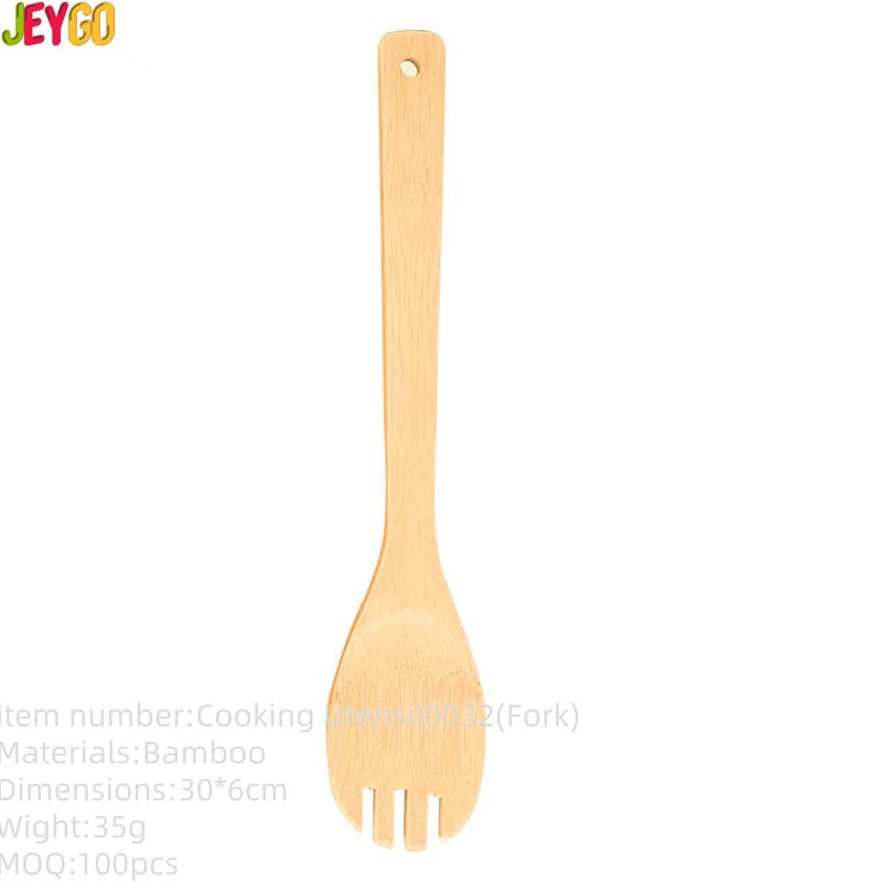 bamboo wooden cooking fork for serving, mixing, and kitchen cooking use