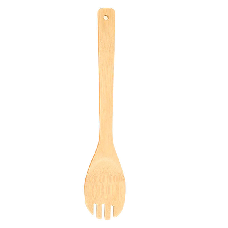 bamboo wooden cooking fork for serving, mixing, and kitchen cooking use