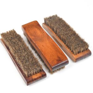 wooden horsehair shoe polishing brushes for leather shoe cleaning and shine care