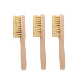 small beech wood cleaning brush with natural tampico bristles for laundry and stain removal