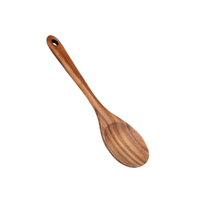 large teak wood salad spoon for cooking serving and non-stick cookware