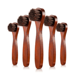 wooden handled horsehair shoe polish brushes for leather shoe and boot cleaning