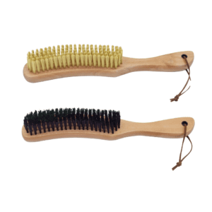 wooden handled clothes brushes with soft pig hair bristles for garment and hat cleaning