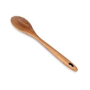 large teak wood salad spoon for cooking serving and non-stick cookware