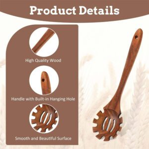 acacia wood pasta serving spoon with long handle for cooking and kitchen use