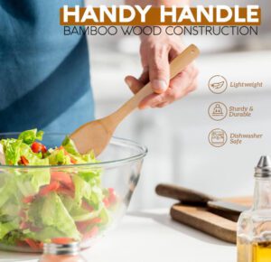 reusable bamboo kitchen spatula for cooking and frying non-stick cookware