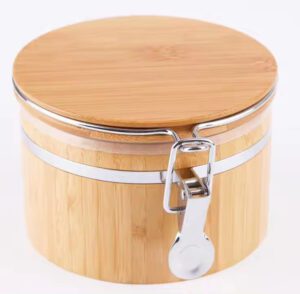 bamboo storage jar set with airtight lids for tea coffee sugar and kitchen storage