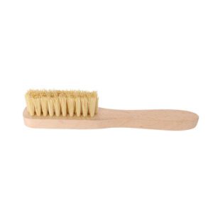 small beech wood cleaning brush with natural tampico bristles for laundry and stain removal