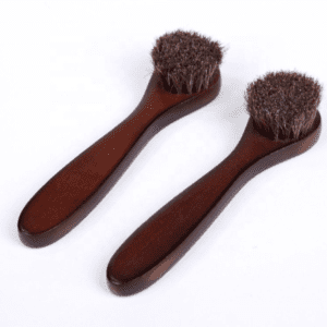 wooden handled horsehair shoe polish brushes for leather shoe and boot cleaning