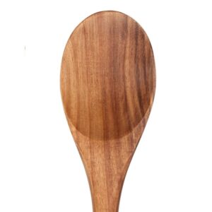 large teak wood salad spoon for cooking serving and non-stick cookware