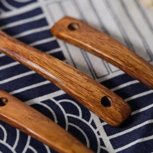 acacia wood soup spoon with long handle for kitchen cooking and serving use