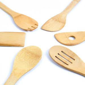 bamboo wooden cooking fork for serving, mixing, and kitchen cooking use