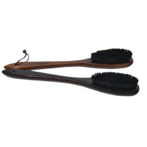long handle wooden clothes brush with soft bristles for garment and fabric cleaning