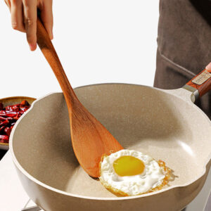 acacia wood spatula turner with long handle for cooking and frying