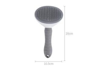 gray self-cleaning slicker brush for dog and cat grooming