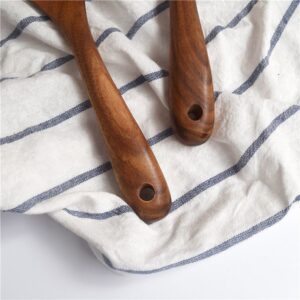 teak wood salad serving spork spoon for kitchen and cookware use