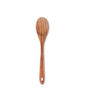 large teak wood salad spoon for cooking serving and non-stick cookware