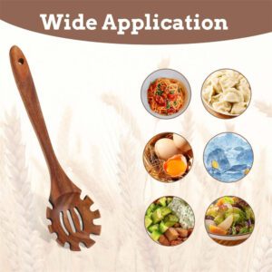 acacia wood pasta serving spoon with long handle for cooking and kitchen use