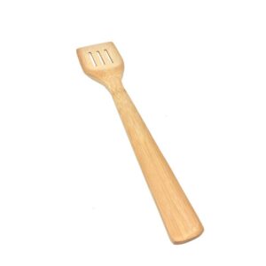 bamboo wooden slotted turner spatula for cooking and non-stick cookware