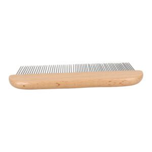 wooden handle stainless steel pet grooming comb for dogs and cats