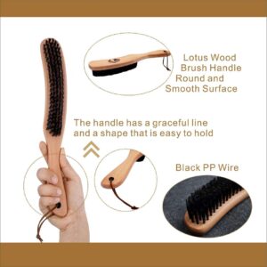 wooden handled clothes brushes with soft pig hair bristles for garment and hat cleaning