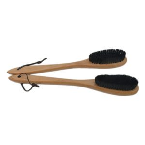 long handle wooden clothes brush with soft bristles for garment and fabric cleaning