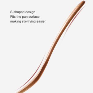 acacia wood spatula turner with long handle for cooking and frying