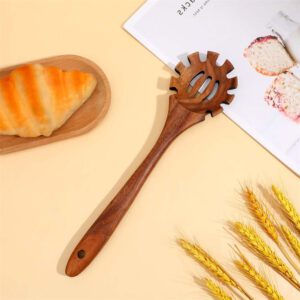 acacia wood pasta serving spoon with long handle for cooking and kitchen use