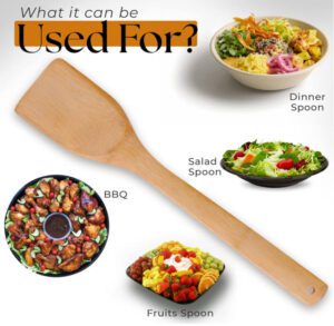 reusable bamboo kitchen spatula for cooking and frying non-stick cookware