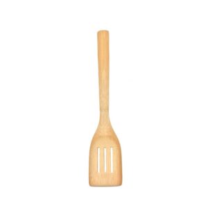 bamboo wooden slotted turner spatula for cooking and non-stick cookware