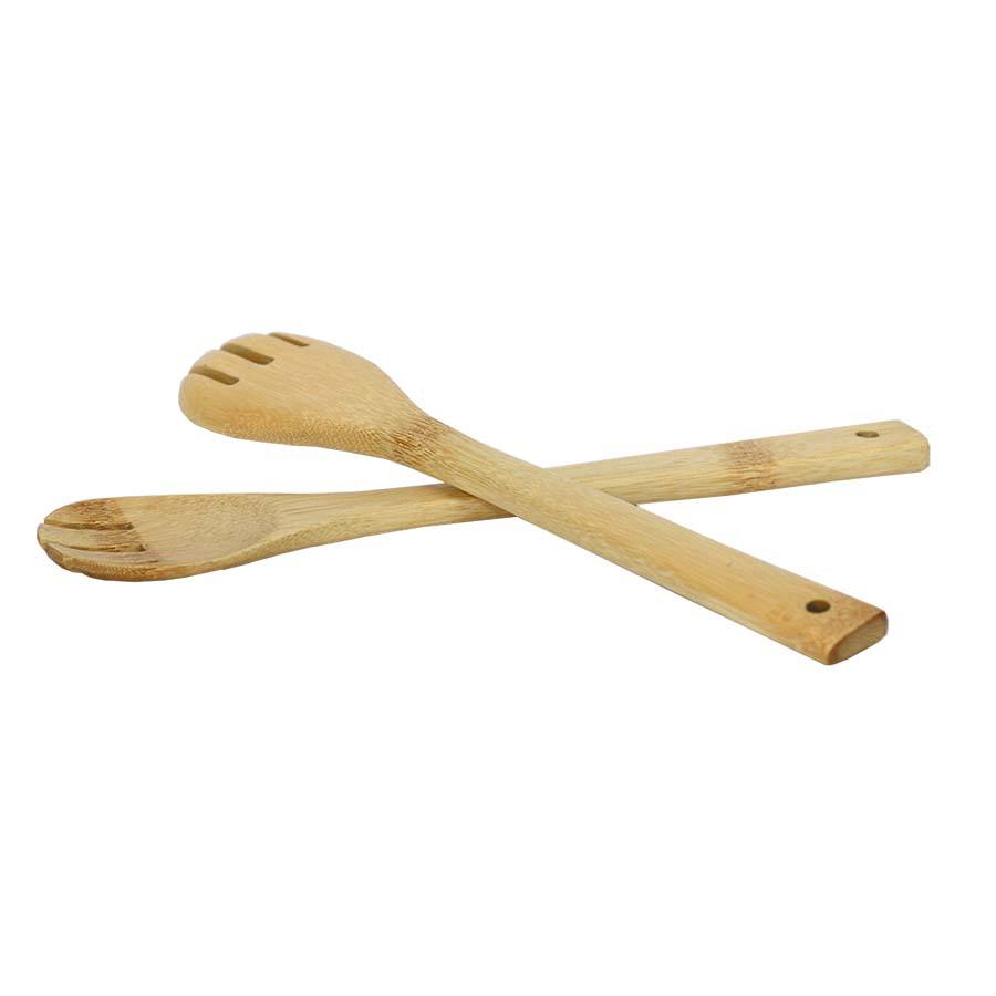 bamboo wooden cooking fork for serving, mixing, and kitchen cooking use