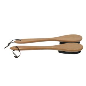 long handle wooden clothes brush with soft bristles for garment and fabric cleaning