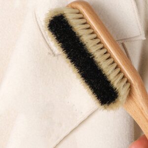 wooden clothes brush with soft horsehair bristles for cashmere coat and hat cleaning
